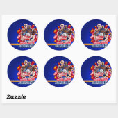 Sticker Rond Photo de groupe de Harlem GlobeTrotter (Feuille)