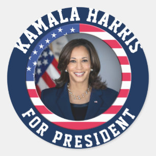 Sticker Rond Photo de la campagne Kamala Harris