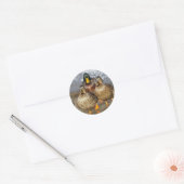 Sticker Rond Photo de la faune de Mallard Ducks (Enveloppe)