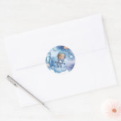 Sticker Rond Photo de la fête d'anniversaire de l'astronaute sp (Enveloppe)