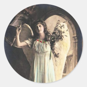 Sticker Rond Photo de l'ange Vintage