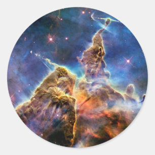Sticker Rond Photo de l'espace extérieur de la montagne mystiqu