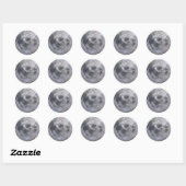 Sticker Rond Photo de lune grise (Feuille)