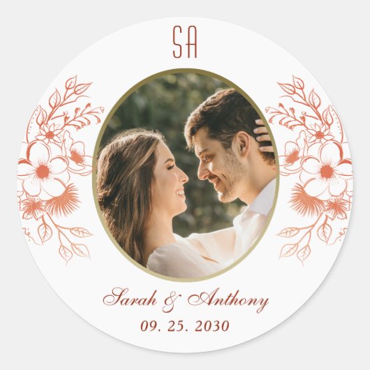Sticker Rond Photo de mariage (Devant)