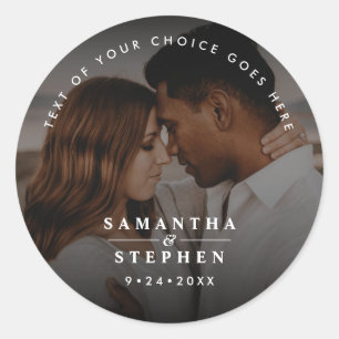 Sticker Rond Photo de mariage personnalisé minimaliste moderne