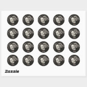 Sticker Rond Photo de mariage personnalisée Initiales personnal (Feuille)