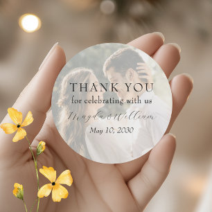 Sticker Rond Photo de mariage remerciements