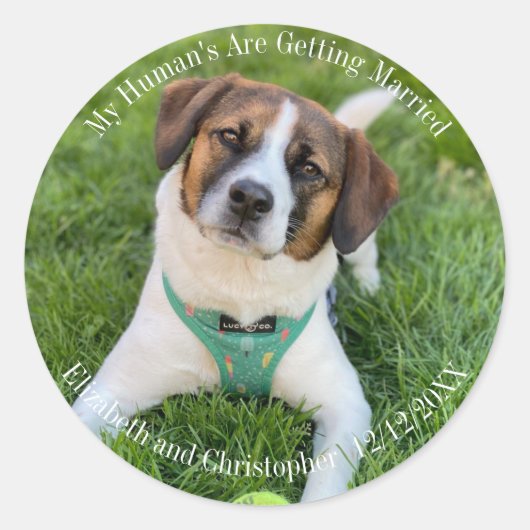 Sticker Rond Photo de mon Fiançailles marié (Devant)