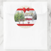 Sticker Rond Photo de Noël Joie et Paix (Sac)