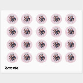 Sticker Rond Photo de Noël rose (Feuille)