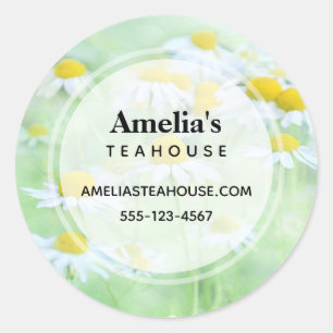 Sticker Rond Photo de Pretty Daisies dans une entreprise de ter