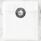 Sticker Rond Photo de Shamrocks verts de chien blanc mignon (Sac)