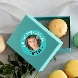 Sticker Rond Photo de sport turquoise tendance et inspirante