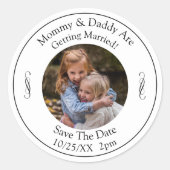 Sticker Rond Photo de vos enfants Maman Papa se marient   (Devant)