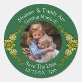 Sticker Rond Photo de vos enfants Maman Papa se marient   (Devant)