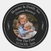 Sticker Rond Photo de vos enfants Maman Papa se marient   (Devant)
