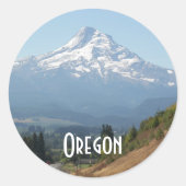 Sticker Rond Photo de voyage du mont Oregon (Devant)