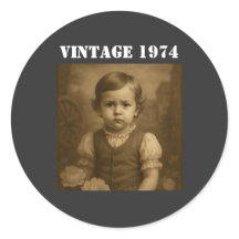Photo d'enfance personnalisée et année Vintage per