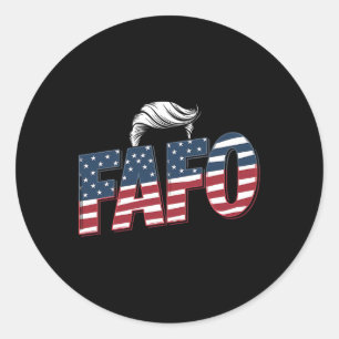 Sticker Rond Photo drôle de Fafo Trump