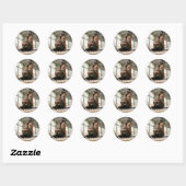 Sticker Rond Photo du 20e anniversaire (Feuille)