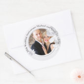 Sticker Rond PHOTO DU 25e ANNIVERSAIRE Mariage Argent (Enveloppe)