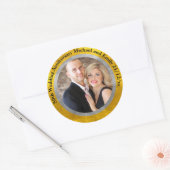 Sticker Rond PHOTO DU 50e ANNIVERSAIRE Mariage (Enveloppe)