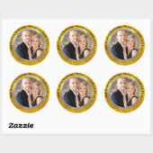 Sticker Rond PHOTO DU 50e ANNIVERSAIRE Mariage (Feuille)
