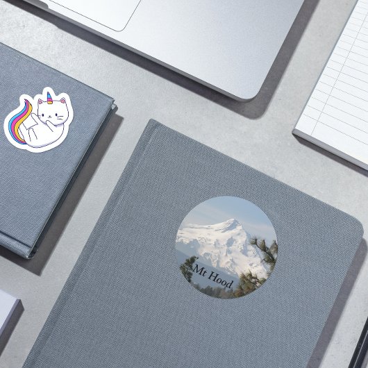 Sticker Rond Photo du mont Hood Oregon