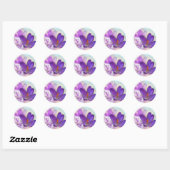 Sticker Rond Photo d'un joli Crocus de printemps violet (Feuille)