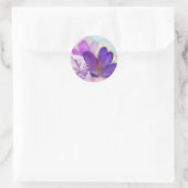 Sticker Rond Photo d'un joli Crocus de printemps violet (Sac)
