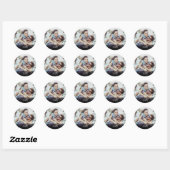 Sticker Rond Photo Elegant Script Merci Moderne (Feuille)