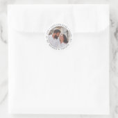 Sticker Rond Photo En Argent Moderne Simple Enregistrer La Date (Sac)