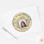 Sticker Rond Photo en mémoire d'amour (Enveloppe)