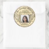 Sticker Rond Photo en mémoire d'amour (Sac)