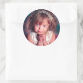 Sticker Rond Photo Enfant, Noël (Sac)