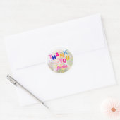 Sticker Rond Photo fille couleur mignonne Merci d'anniversaire (Enveloppe)