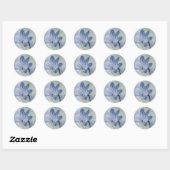 Sticker Rond Photo Fleur Bleue Frais (Feuille)
