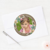 Sticker rond photo floral (Enveloppe)