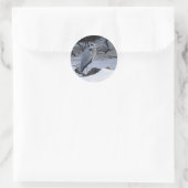 Sticker Rond Photo Great Blue Heron Snow (Sac)