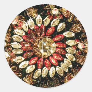 Sticker Rond Photo indienne perlée de Saree