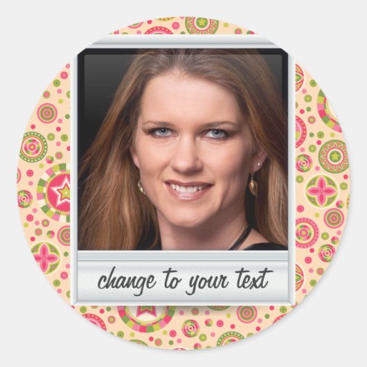 Sticker Rond Photo instantanée - photoframe avec motif (Devant)