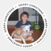 Sticker Rond Photo Joyeux Noël moderne (Devant)