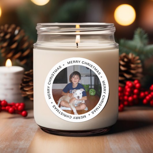 Sticker Rond Photo Joyeux Noël moderne