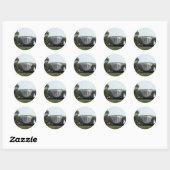 Sticker Rond Photo Maison Blanche (Feuille)