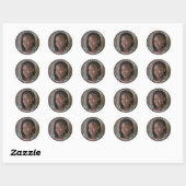 Sticker Rond Photo Memorial Tribute (Feuille)
