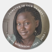 Sticker Rond Photo Memorial Tribute (Devant)