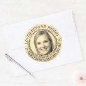 Sticker Rond Photo mémoriale en or personnalisée (Enveloppe)