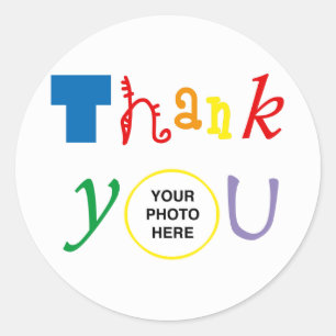 Sticker Rond photo Merci