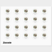 Sticker Rond Photo minimale moderne Noël élégant script (Feuille)