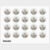 Sticker Rond Photo minimaliste Mariage moderne (Feuille)
